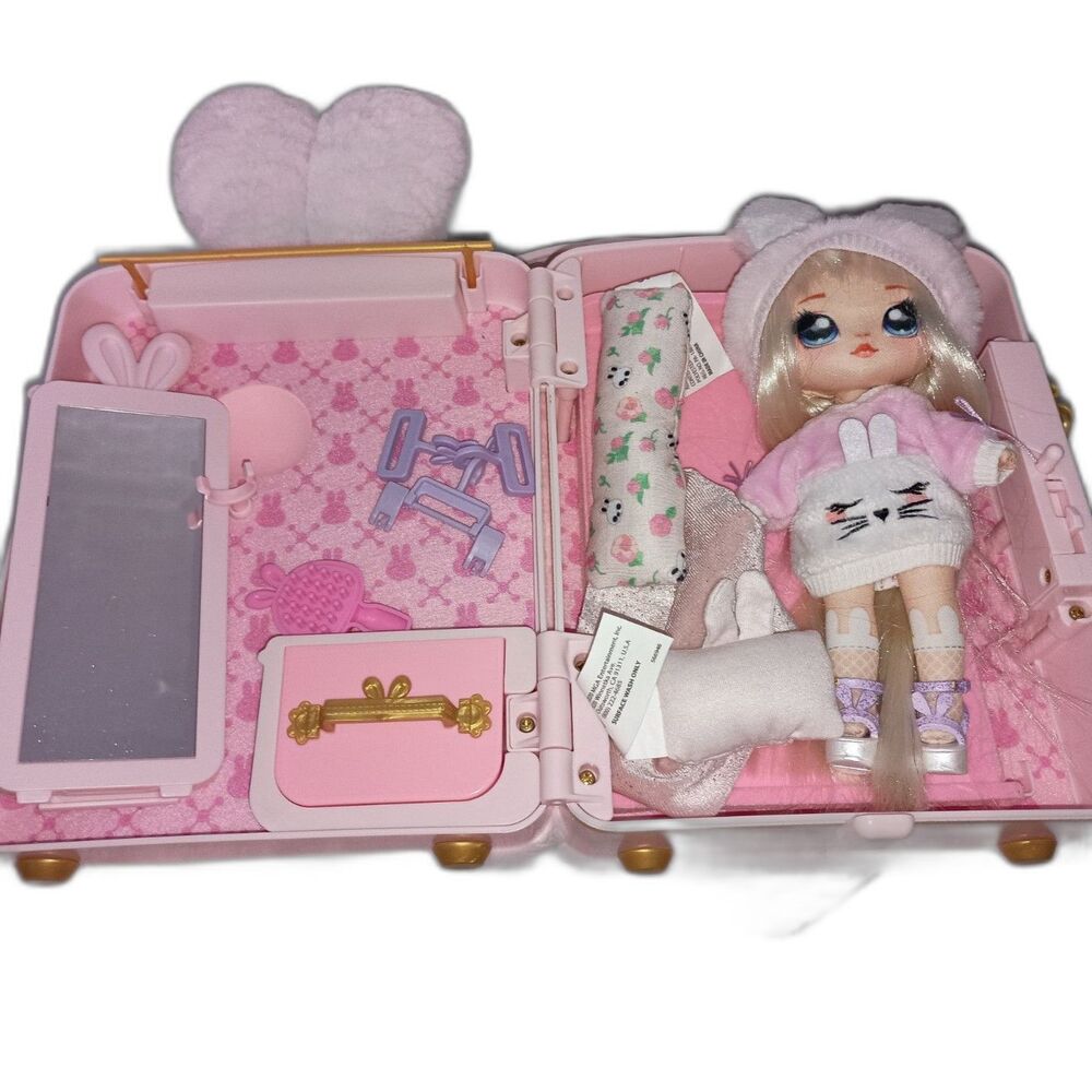 Na Na Na Surprise 3-in-1 Backpack Bedroom Pink Bunny Playset - Complete - Picture 6 of 7